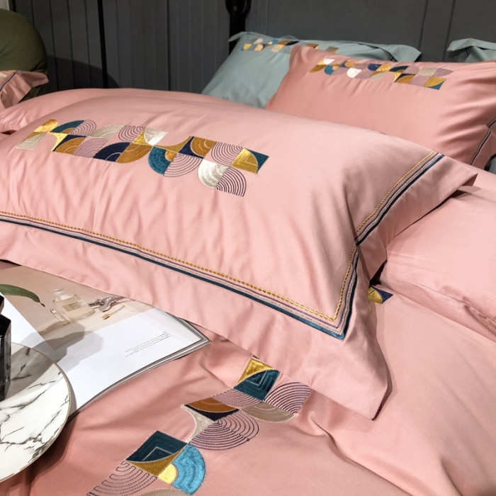 91家纺网 家纺一手货源 找家纺 涞澳家纺 2021新款100支工艺四件套-温迪 温迪-粉