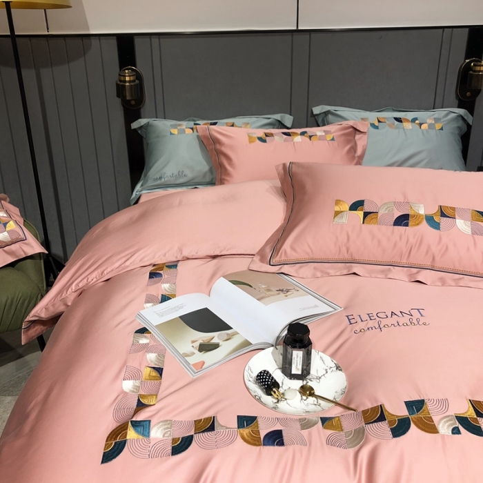 91家纺网 家纺一手货源 找家纺 涞澳家纺 2021新款100支工艺四件套-温迪 温迪-粉