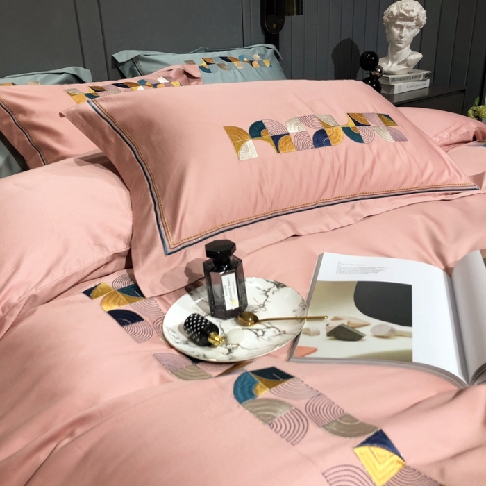 91家纺网 家纺一手货源 找家纺 涞澳家纺 2021新款100支工艺四件套-温迪 温迪-粉