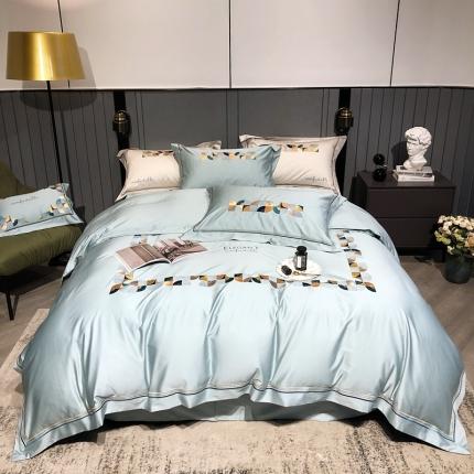 91家纺网 家纺一手货源 找家纺 涞澳家纺 2021新款100支工艺四件套-温迪 温迪-蓝