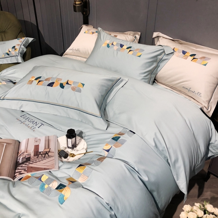 91家纺网 家纺一手货源 找家纺 涞澳家纺 2021新款100支工艺四件套-温迪 温迪-蓝