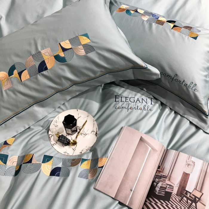 91家纺网 家纺一手货源 找家纺 涞澳家纺 2021新款100支工艺四件套-温迪 温迪-蓝