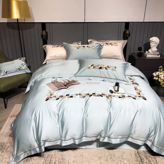 91家纺网 家纺一手货源 找家纺 涞澳家纺 2021新款100支工艺四件套-温迪 温迪-蓝