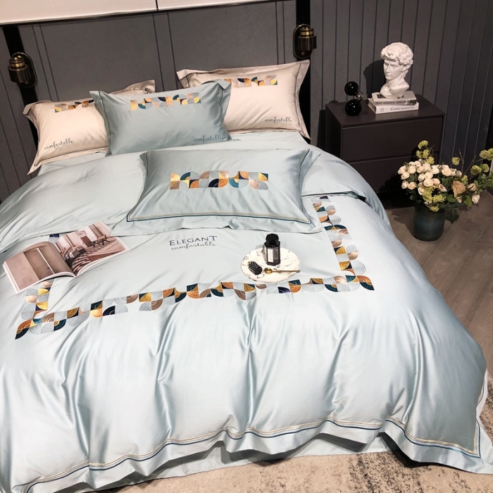 91家纺网 家纺一手货源 找家纺 涞澳家纺 2021新款100支工艺四件套-温迪 温迪-蓝