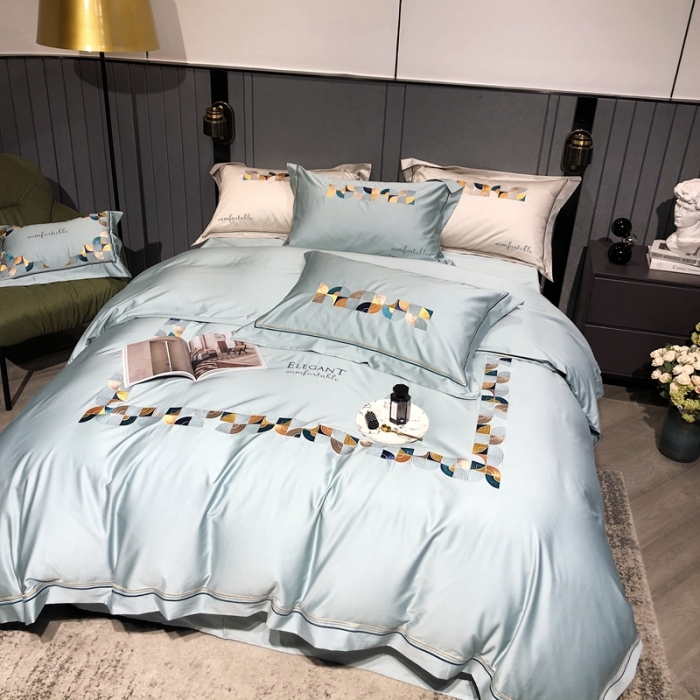 91家纺网 家纺一手货源 找家纺 涞澳家纺 2021新款100支工艺四件套-温迪 温迪-蓝