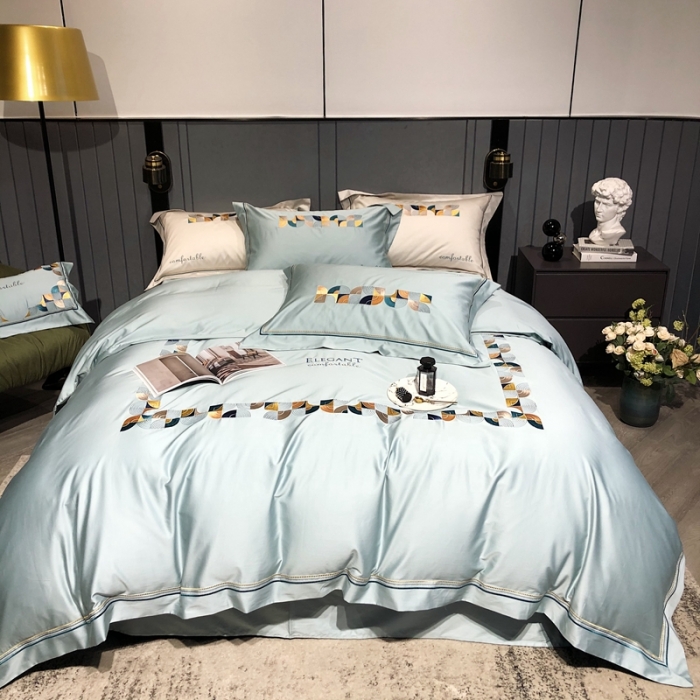 91家纺网 家纺一手货源 找家纺 涞澳家纺 2021新款100支工艺四件套-温迪 温迪-蓝