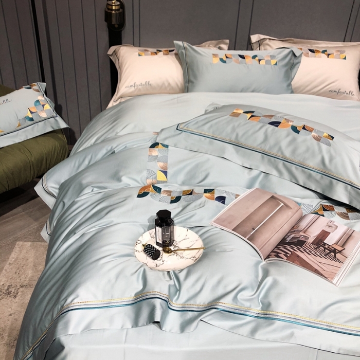 91家纺网 家纺一手货源 找家纺 涞澳家纺 2021新款100支工艺四件套-温迪 温迪-蓝