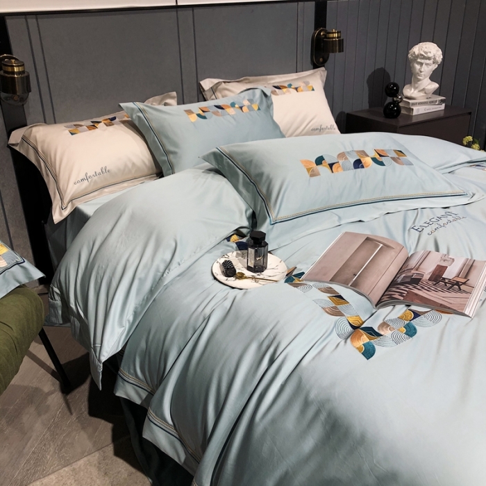 91家纺网 家纺一手货源 找家纺 涞澳家纺 2021新款100支工艺四件套-温迪 温迪-蓝