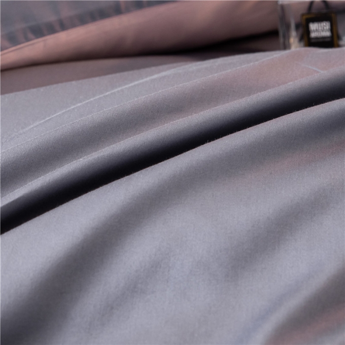 91家纺网 家纺一手货源 找家纺 古吉梦 2020新款洛卡棉双拼S款四件套 紫灰