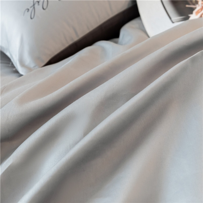 91家纺网 家纺一手货源 找家纺 古吉梦 2020新款洛卡棉双拼S款四件套 浅灰