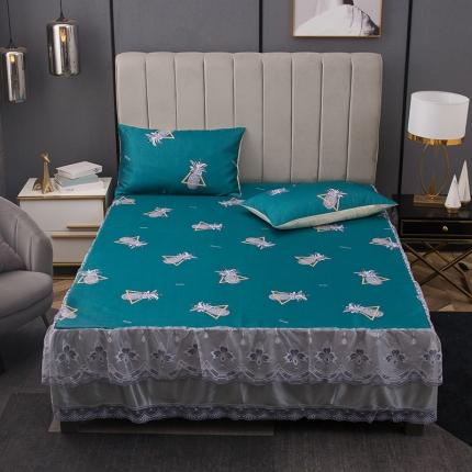 91家纺网 家纺一手货源 找家纺 （总）纽缦  2021新款冰丝凉席三件套床裙款