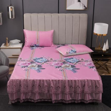 91家纺网 家纺一手货源 找家纺 （总）纽缦  2021新款冰丝凉席三件套床裙款