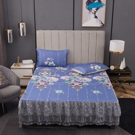 91家纺网 家纺一手货源 找家纺 （总）纽缦  2021新款冰丝凉席三件套床裙款