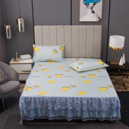 91家纺网 家纺一手货源 找家纺 （总）纽缦  2021新款冰丝凉席三件套床裙款