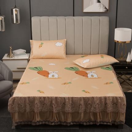 91家纺网 家纺一手货源 找家纺 （总）纽缦  2021新款冰丝凉席三件套床裙款