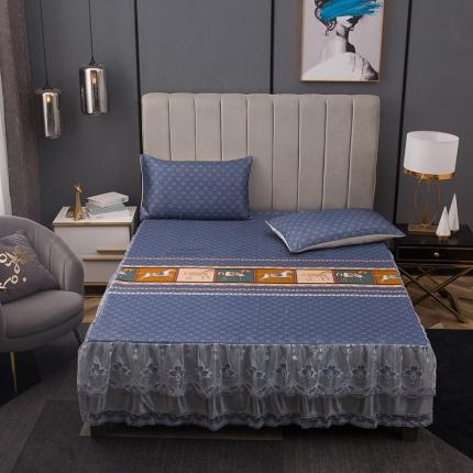 91家纺网 家纺一手货源 找家纺 （总）纽缦  2021新款冰丝凉席三件套床裙款