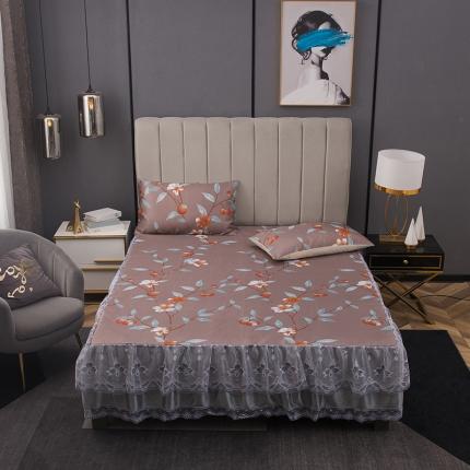 91家纺网 家纺一手货源 找家纺 （总）纽缦  2021新款冰丝凉席三件套床裙款