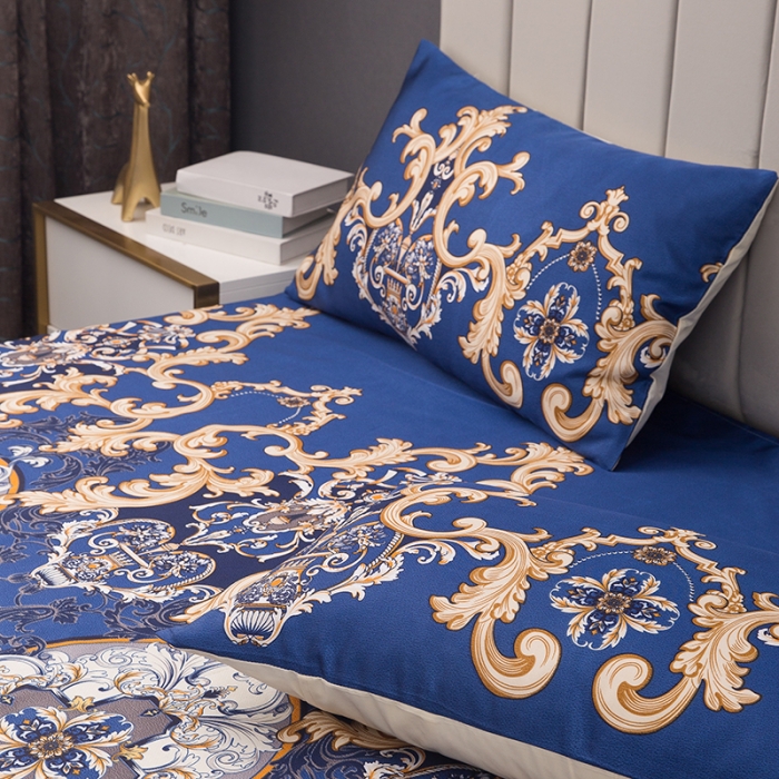 91家纺网 家纺一手货源 找家纺 纽缦  2021新款冰丝凉席三件套床裙款 巴黎风尚