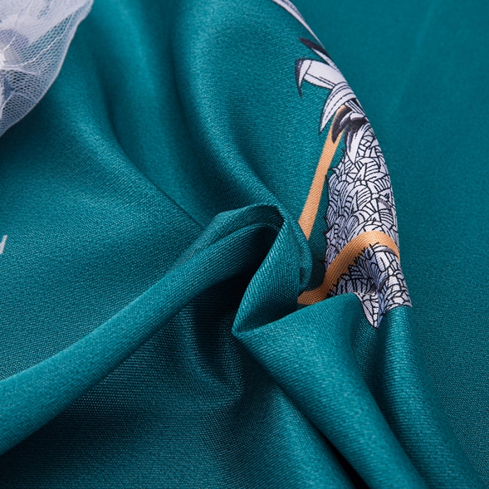 91家纺网 家纺一手货源 找家纺 纽缦  2021新款冰丝凉席三件套床裙款 菠萝蜜语