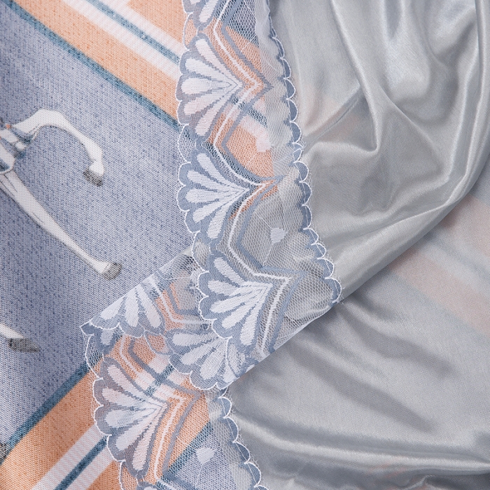 91家纺网 家纺一手货源 找家纺 纽缦  2021新款冰丝凉席三件套床裙款 简忆时光