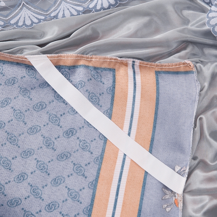 91家纺网 家纺一手货源 找家纺 纽缦  2021新款冰丝凉席三件套床裙款 简忆时光