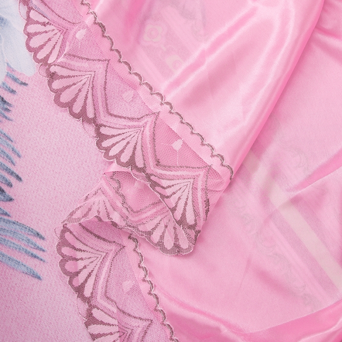 91家纺网 家纺一手货源 找家纺 纽缦  2021新款冰丝凉席三件套床裙款 克洛伊粉