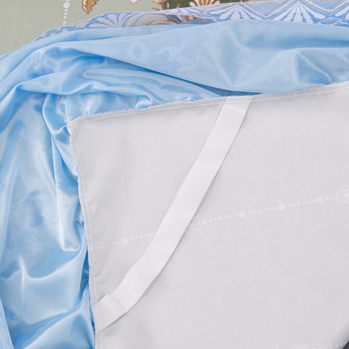 91家纺网 家纺一手货源 找家纺 纽缦  2021新款冰丝凉席三件套床裙款 满庭芳绿