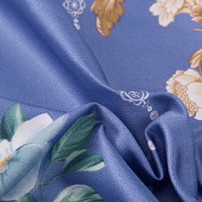 91家纺网 家纺一手货源 找家纺 纽缦  2021新款冰丝凉席三件套床裙款 满庭芳紫