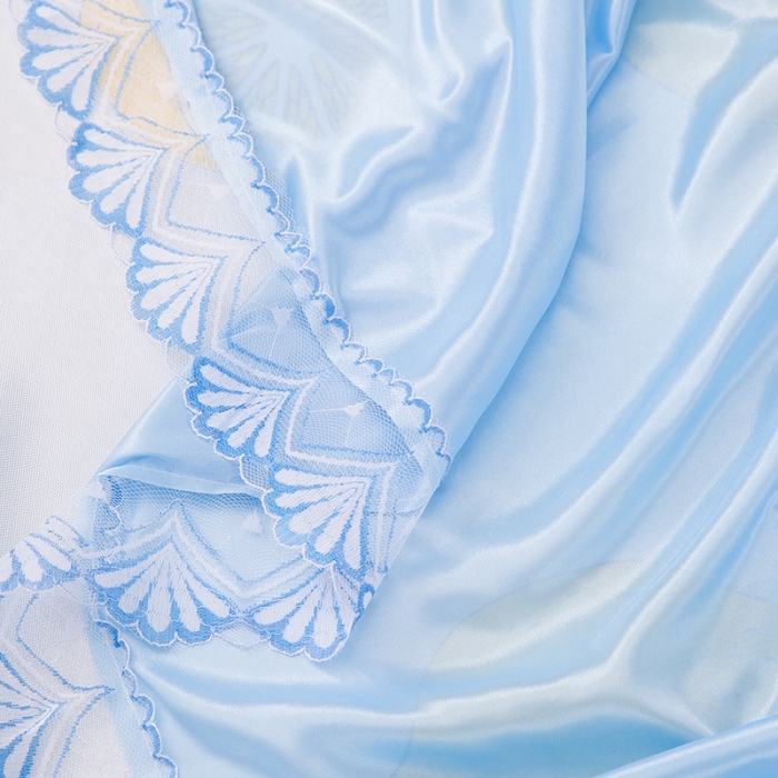 91家纺网 家纺一手货源 找家纺 纽缦  2021新款冰丝凉席三件套床裙款 柠檬