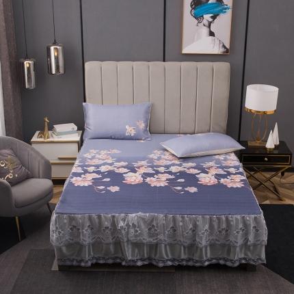 纽缦 2021新款冰丝凉席三件套床裙款 如梦令