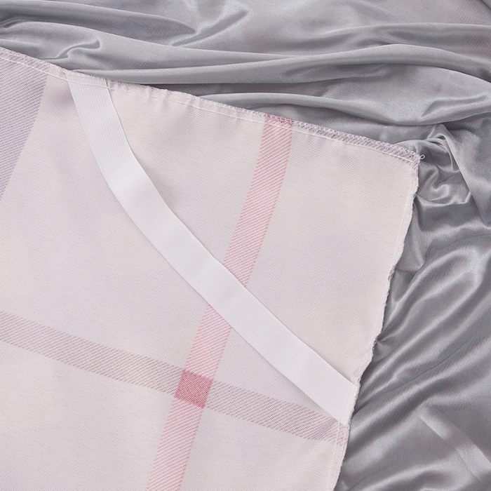 91家纺网 家纺一手货源 找家纺 纽缦  2021新款冰丝凉席三件套床裙款 时尚彩格粉