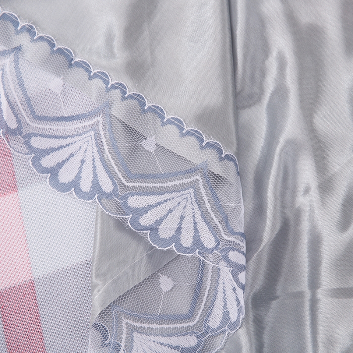 91家纺网 家纺一手货源 找家纺 纽缦  2021新款冰丝凉席三件套床裙款 时尚彩格绿