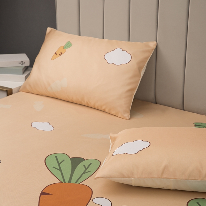 91家纺网 家纺一手货源 找家纺 纽缦  2021新款冰丝凉席三件套床裙款 兔兔爱萝卜