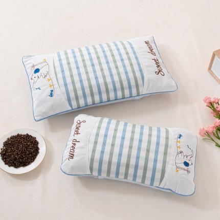 明星枕业 2021新款儿童卡通荞麦枕 小象蓝