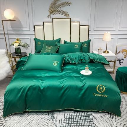 91家纺网 家纺一手货源 找家纺 （总）琪格格 2022新款水洗真丝刺绣四件套床笠款