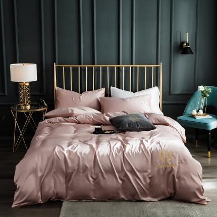 91家纺网 家纺一手货源 找家纺 琪格格 2022新款水洗真丝刺绣四件套 都市-香槟