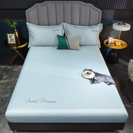 91家纺网 家纺一手货源 找家纺 笙意 新款水洗真丝单床笠 安其拉-梵星蓝