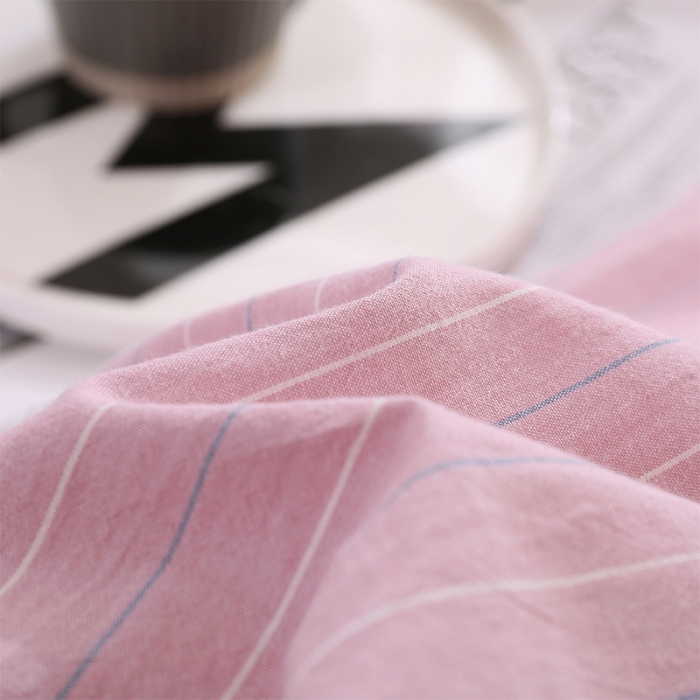 91家纺网 家纺一手货源 找家纺 简色坊 2023新款春夏全棉水洗棉四件套 极光-粉紫