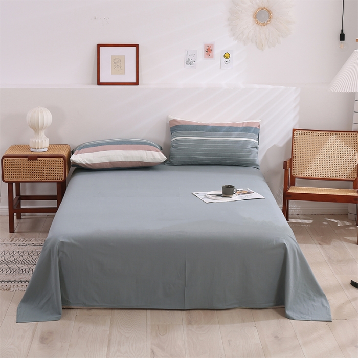 91家纺网 家纺一手货源 找家纺 简色坊 2023新款春夏全棉水洗棉四件套 极光-深灰