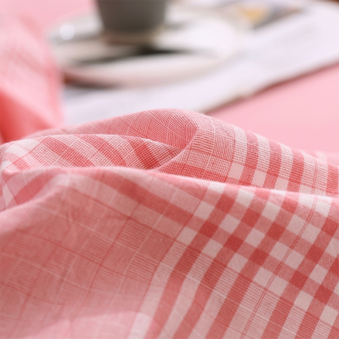 91家纺网 家纺一手货源 找家纺 简色坊 2023新款春夏全棉水洗棉四件套 麦田-粉