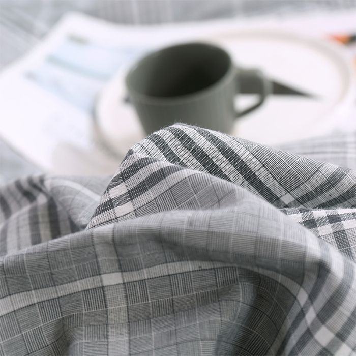 91家纺网 家纺一手货源 找家纺 简色坊 2023新款春夏全棉水洗棉四件套 麦田-深灰