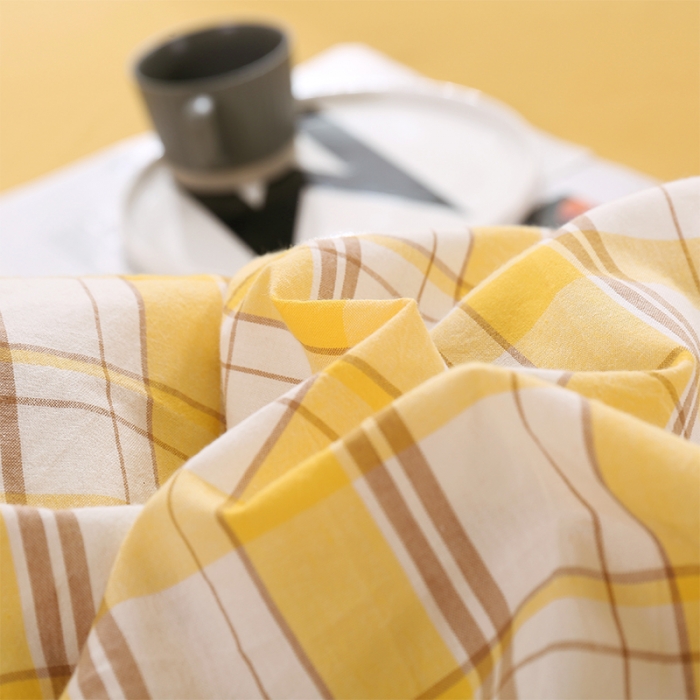 91家纺网 家纺一手货源 找家纺 简色坊 2023新款春夏全棉水洗棉四件套 芒果格