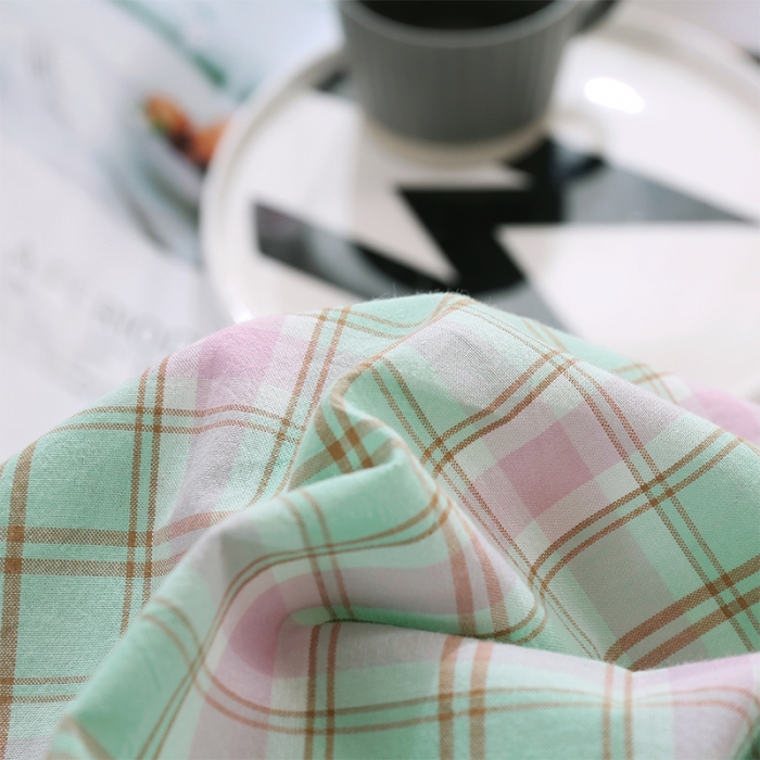 91家纺网 家纺一手货源 找家纺 简色坊 2023新款春夏全棉水洗棉四件套 西瓜格