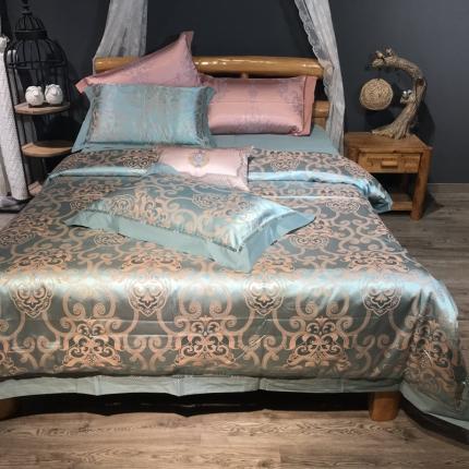 91家纺网 家纺一手货源 找家纺 玖玖爱 2021新款天丝棉提花镂空四件套 维吉尼亚湖兰