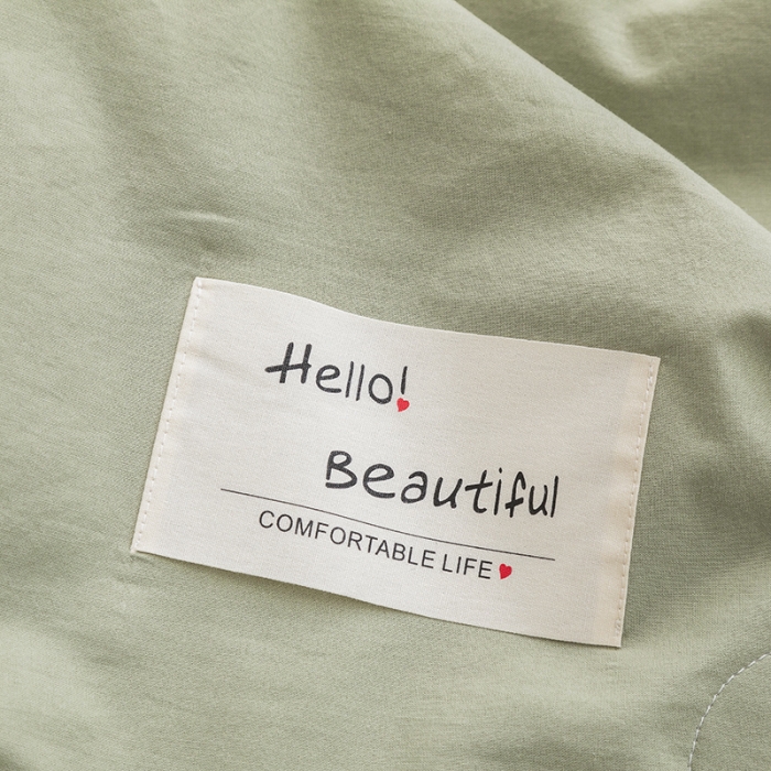 91家纺网 家纺一手货源 找家纺 寐居家纺 2021新款全棉水洗夏被四件套 双拼绿+黄