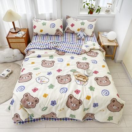 91家纺网 家纺一手货源 找家纺 （总）寐居家纺 2021新款13370全棉夏被四件套