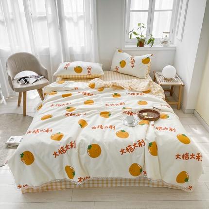 91家纺网 家纺一手货源 找家纺 寐居家纺 2021新款13370全棉夏被四件套 大桔大利