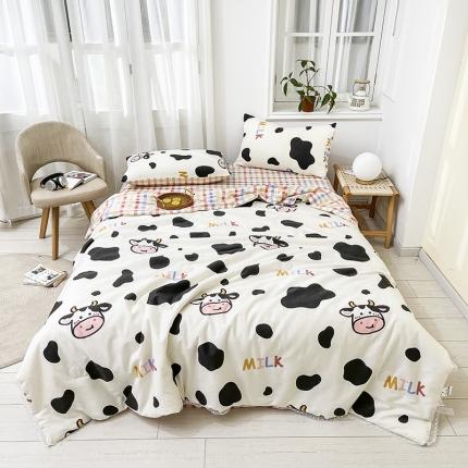 91家纺网 家纺一手货源 找家纺 寐居家纺 2021新款13370全棉夏被四件套 奶牛宝贝