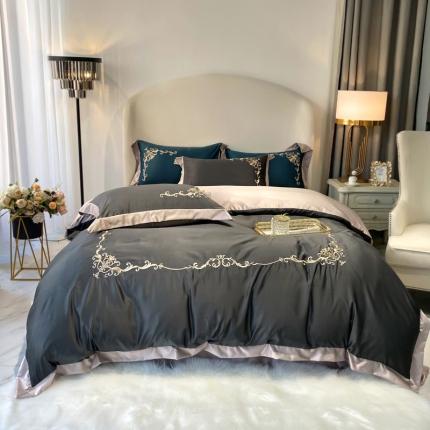 91家纺网 家纺一手货源 找家纺 （总）优悦生活馆 2021新款冰丝绣花四件套-奥丁