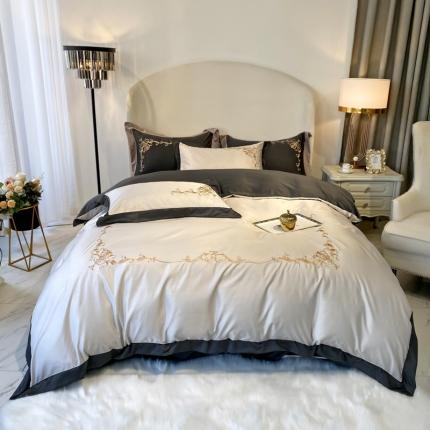 91家纺网 家纺一手货源 找家纺 （总）优悦生活馆 2021新款冰丝绣花四件套-奥丁